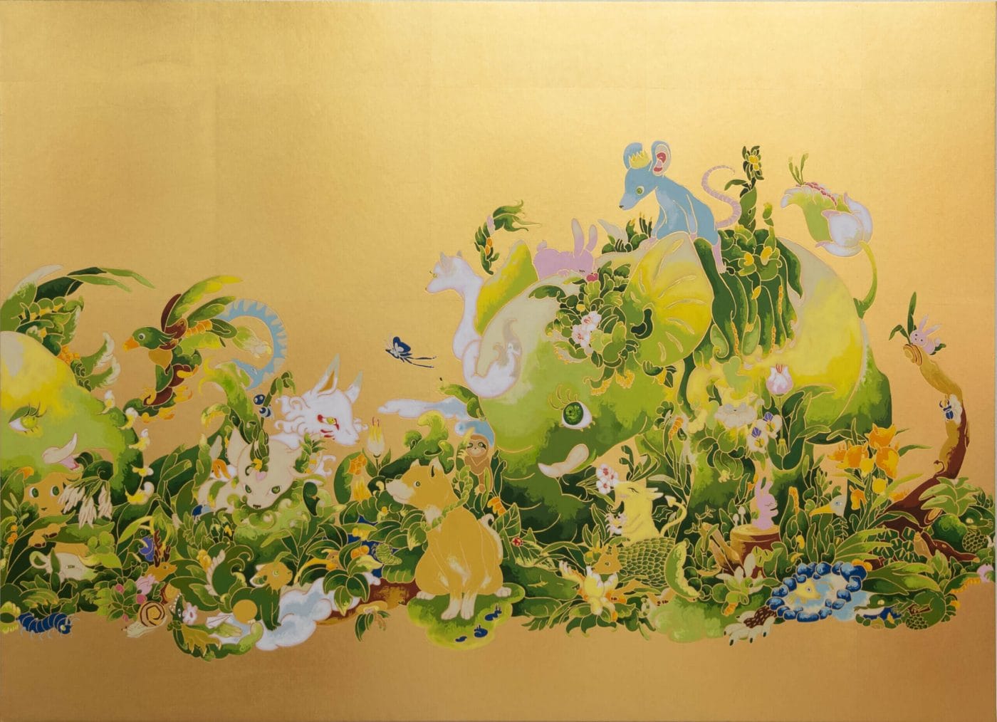 愛らしい顔の動物たちが暮らす森の情景を描く住吉明子の個展「水平線と紆余曲折（再）」、TEZUKAYAMA GALLERYにて開催。