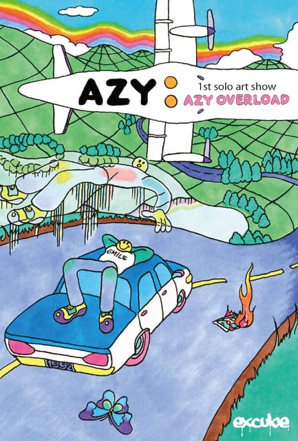 excubeにて、イラストレーター・AZYの個展「AZY OVERLOAD」開催。初の長編コミック作品『MAOW』を披露。