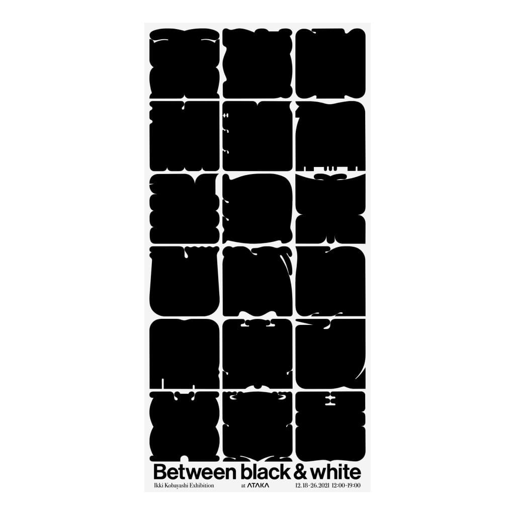 グラフィックデザイナー・小林一毅が手がけた、18種類の動物図案のポスターを展示。個展「Between black&white」、桃谷のATAKAにて。