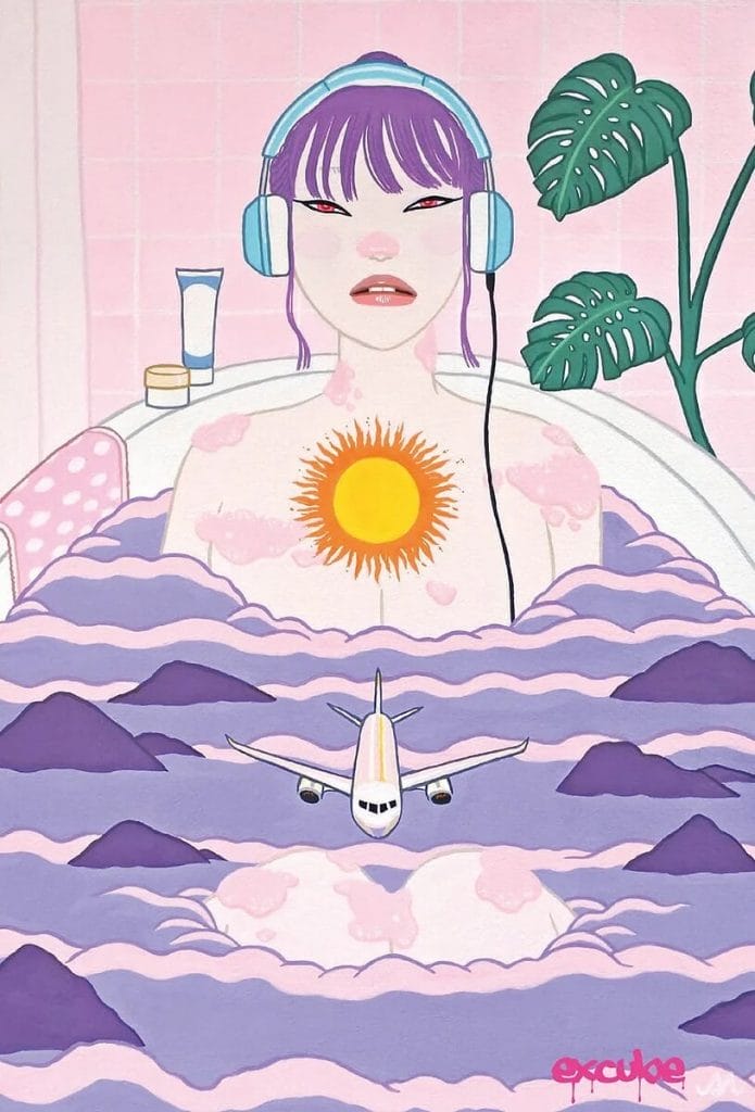 瀬崎百絵の個展「​Trip Mix Juice」、excubeにて。「強い女性」をメインモチーフに独自の世界観を表現。