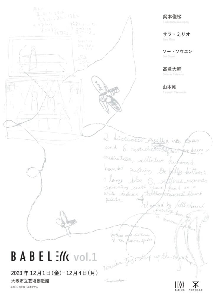 劇場全体を使った美術展。BABEL派の第1回企画展、大阪市立芸術創造館にて開催。