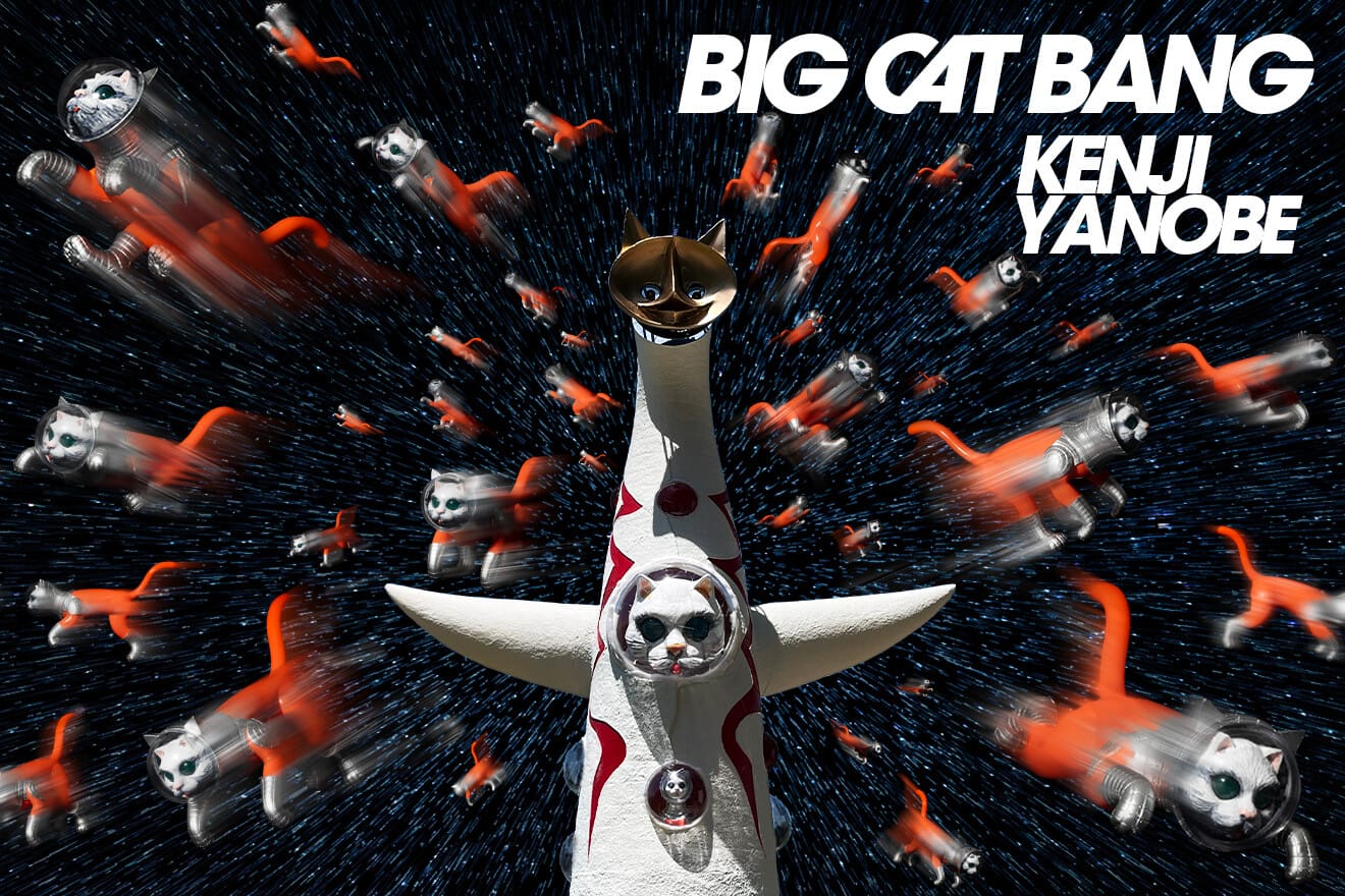 ヤノベケンジによる大規模新作「BIG CAT BANG」、東京のGINZA SIXにて4月5日から展示。広大な吹き抜け空間を銀河ととらえ、無数の宇宙猫が空を舞う。