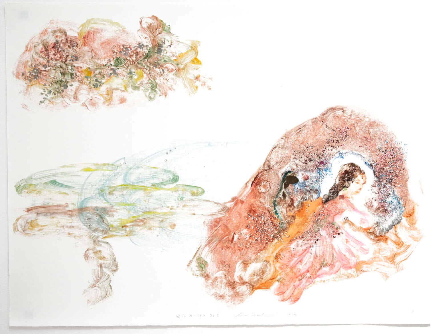 甲斐道子　コマを置く　原画　油絵 甲斐道子コマを置く原画油絵